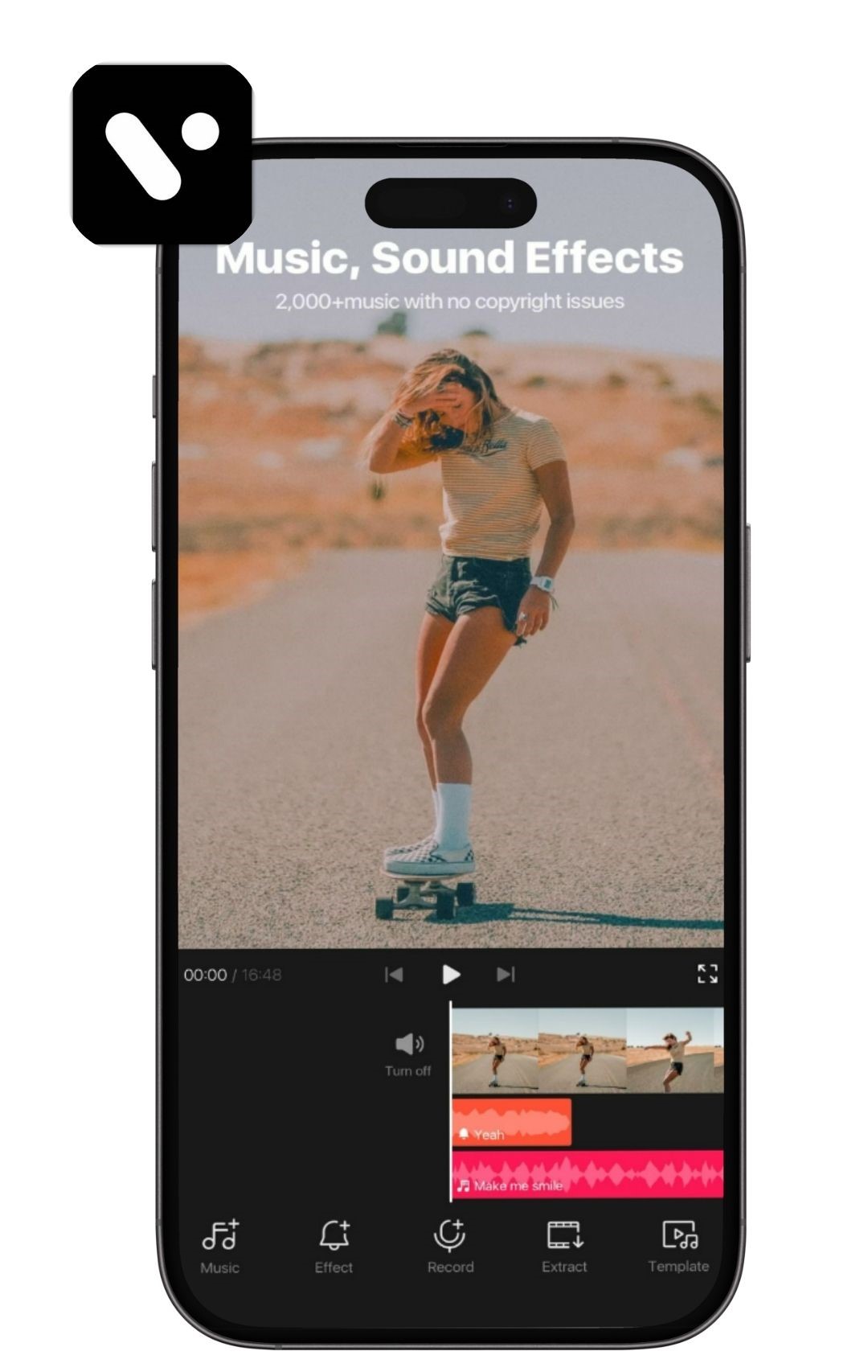UI of VITA's audio feature and icon at the upper left side